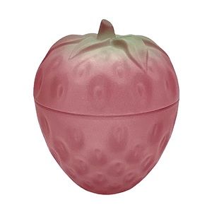 Vintage glass and resin strawberry shaped box candy dish